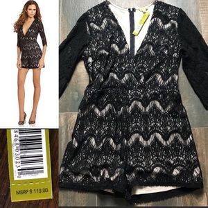 Gianni Bini Lace Overlay Romper